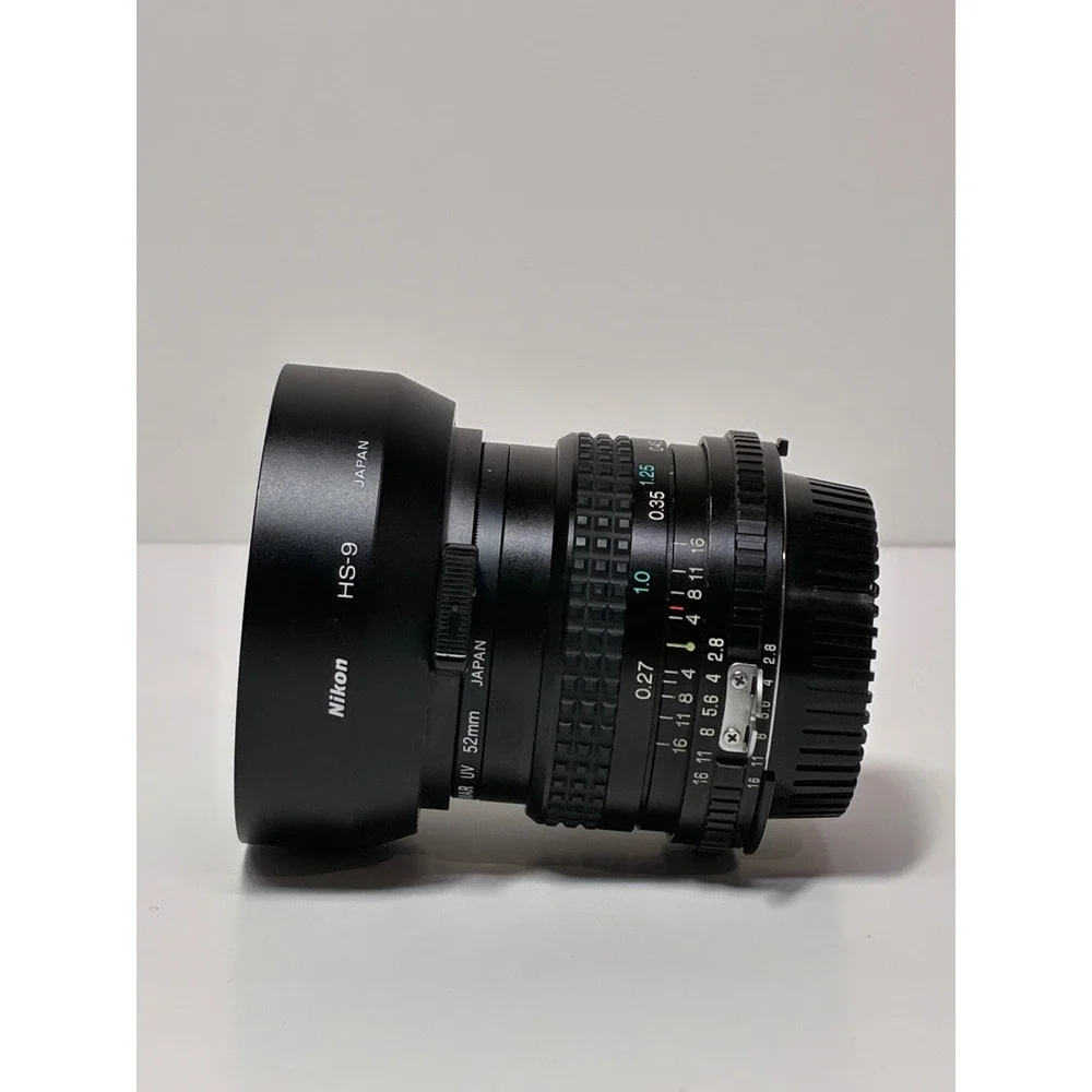 Bundle Tokina RMC 24mm f2.8 Wide Angle Lens Nikon AI Mount Nikon HS-9 Hood Japan
